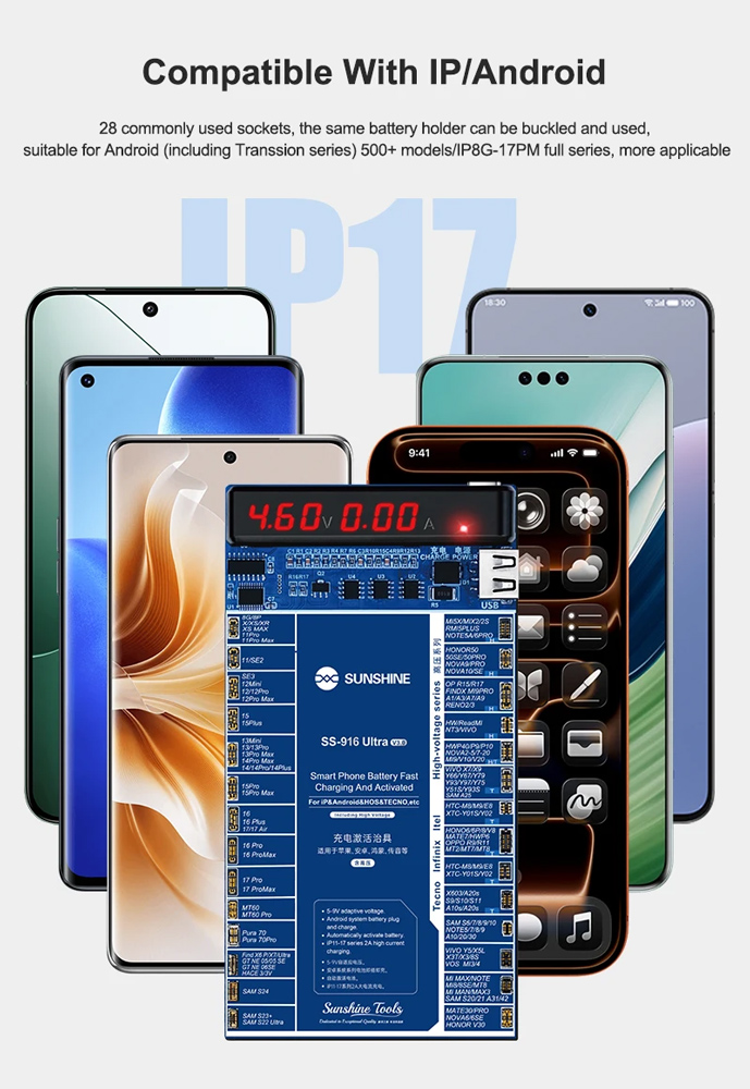 SUNSHINE tester μπαταριών SS-916 Ultra για Apple & Android smartphone, V3.0 - Image 4