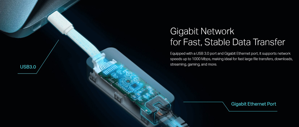 TP-LINK αντάπτορας δικτύου UE300C, USB-C, 1000Mbps Ethernet, Ver. 2.0 - Image 5