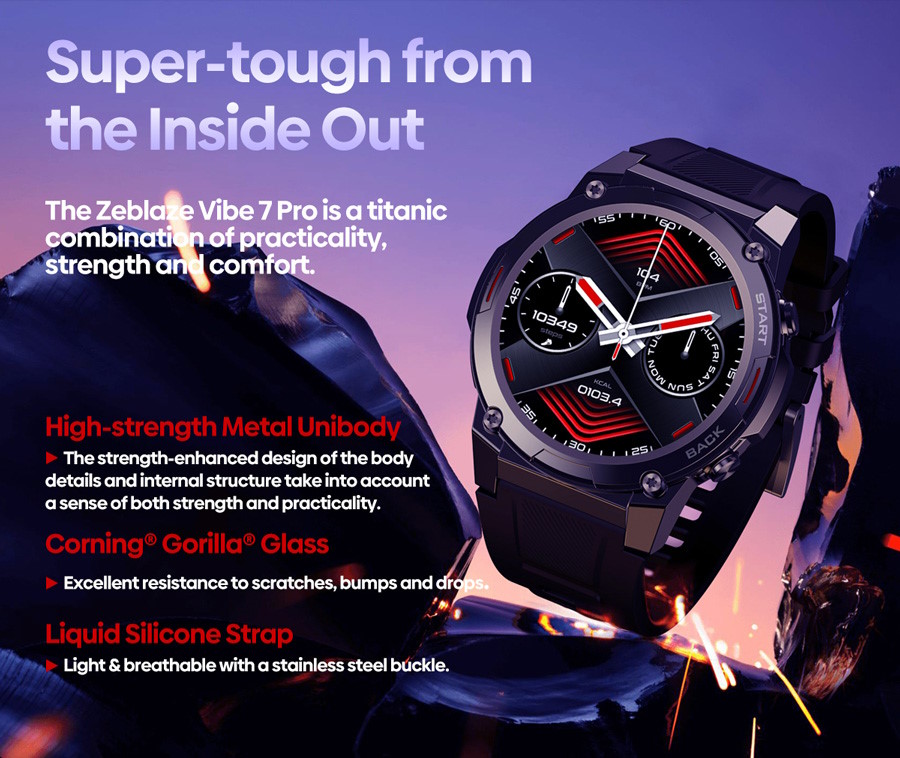 ZEBLAZE smartwatch Vibe 7 Pro, heart rate, 1.43" AMOLED, 3 ATM, ασημί - Image 3