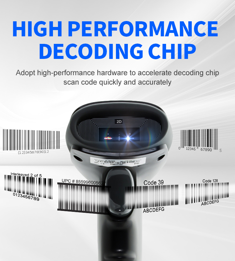 GTCODESTAR barcode scanner X-9701B, 1D & 2D, ενσύρματο & ασύρματο, Bluetooth, 2000mAh, μαύρο - Image 3