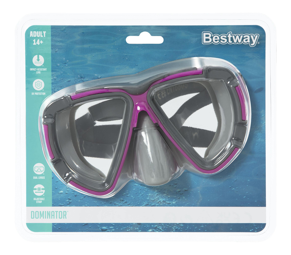 BESTWAY μάσκα θαλάσσης 22052, διοπτική, μωβ - Image 5