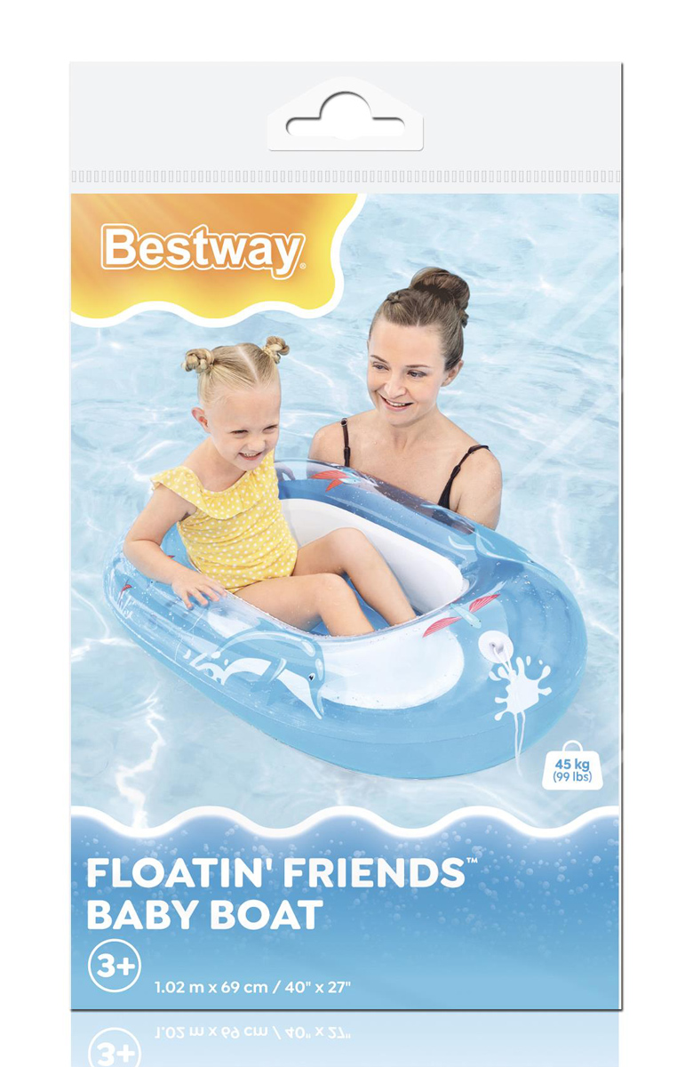 BESTWAY παιδική φουσκωτή βάρκα 34037, 102x69cm, Floatin Friends - Image 6
