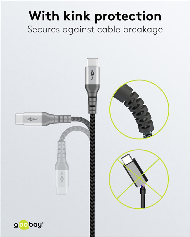 GOOBAY καλώδιο USB-C 49301, 60W, 480Mbps, 0.50m, μαύρο - Image 3
