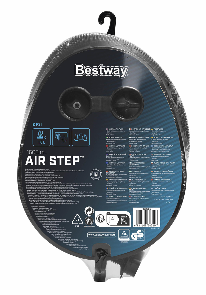BESTWAY τρόμπα ποδιού 62005, 1.6lt, 2PSI, μαύρη/μπλε - Image 7