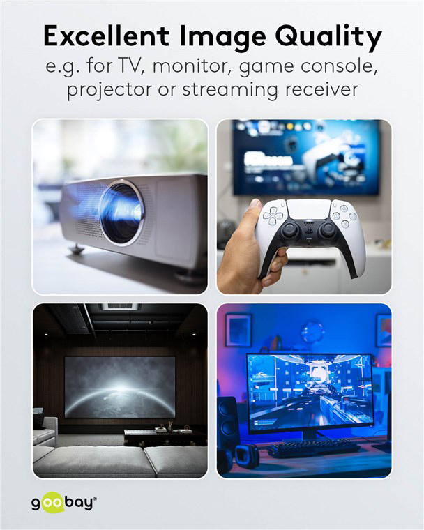 GOOBAY καλώδιο HDMI 2.1 65560 με Ethernet, 8K/60Hz, 48 Gbps, 30m, μαύρο - Image 2