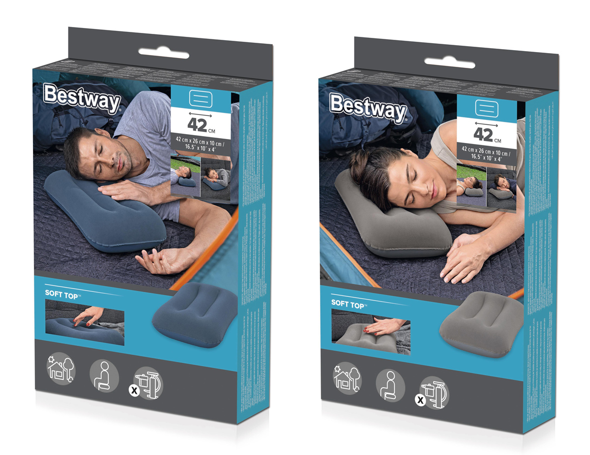 BESTWAY φουσκωτό μαξιλαράκι 67121, 42x26x10cm, διάφορα χρώματα, 1τμχ - Image 5