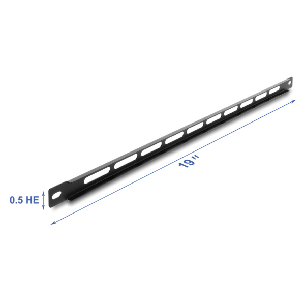 Alternative view of DELOCK cable management panel 67459 για rack 19", 0.5U, βάθος 9mm, μεταλλικό, μαύρο