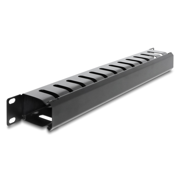 Alternative view of DELOCK cable management 67628 για rack 19"/1U, με βούρτσα προστασίας, μεταλλικό, μαύρο