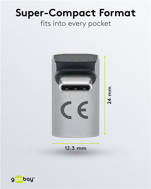 GOOBAY αντάπτορας USB-C 74442, γωνιακός 90°, USB4, 240W, 40Gbps, 8K, γκρι - Image 8