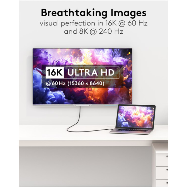 Alternative view of GOOBAY καλώδιο HDMI 2.2 80092, 16K/60Hz, 96 Gbps, 1.5m, μαύρο