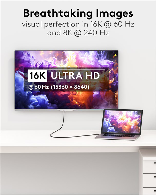 GOOBAY καλώδιο HDMI 2.2 80094, 16K/60Hz, 96 Gbps, 2m, μαύρο - Image 2