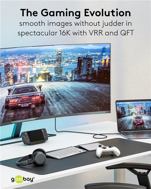 GOOBAY καλώδιο HDMI 2.2 80094, 16K/60Hz, 96 Gbps, 2m, μαύρο - Image 5
