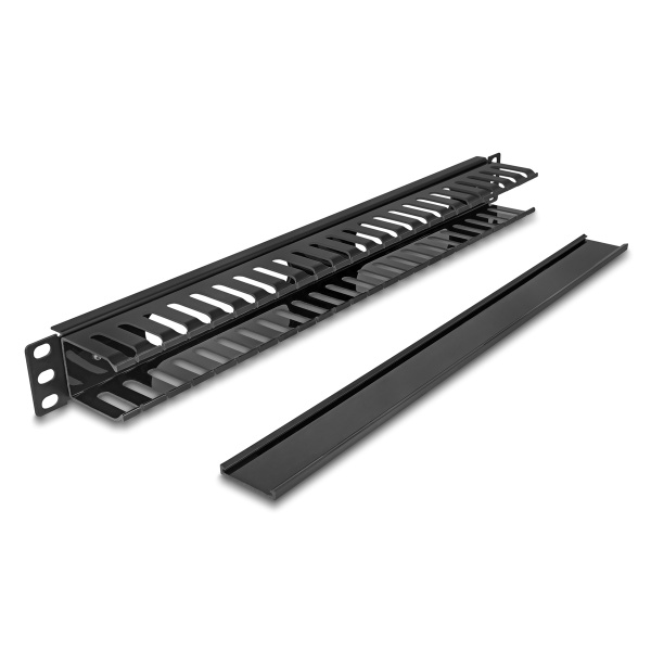 Alternative view of DELOCK cable management 81555 για rack 19"/1U, πλαστικό/μεταλλικό, μαύρο