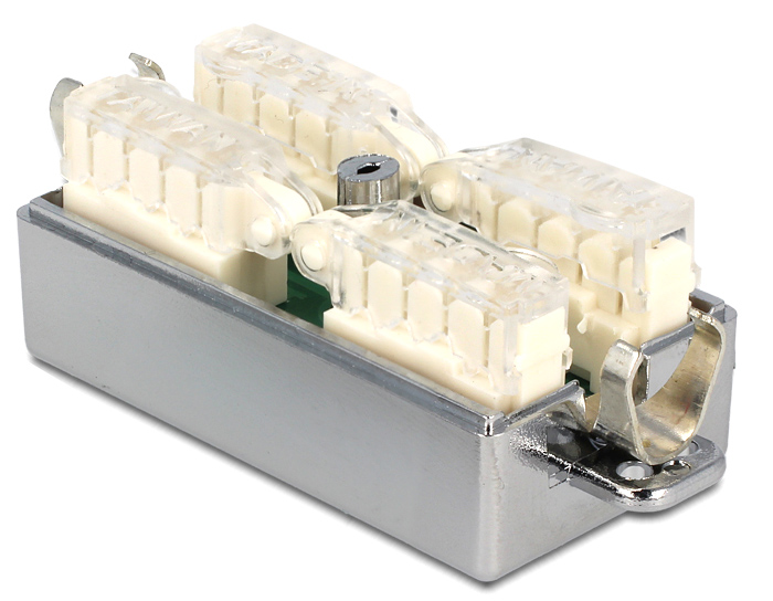 DELOCK κυτίο σύνδεσης καλωδίων δικτύου 86243, Cat 6A LSA, STP, tool-free - Image 2