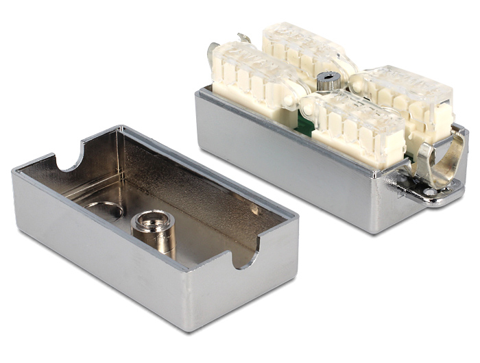 DELOCK κυτίο σύνδεσης καλωδίων δικτύου 86243, Cat 6A LSA, STP, tool-free - Image 3