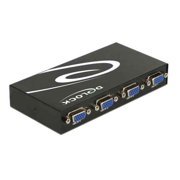 Alternative view of DELOCK VGA switch 87635, 4 σε 1, 1080p, bidirectional, μαύρο