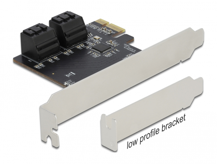 DELOCK κάρτα επέκτασης PCIe σε 4x SATA 90010, 6Gb/s, Low Profile - Image 2