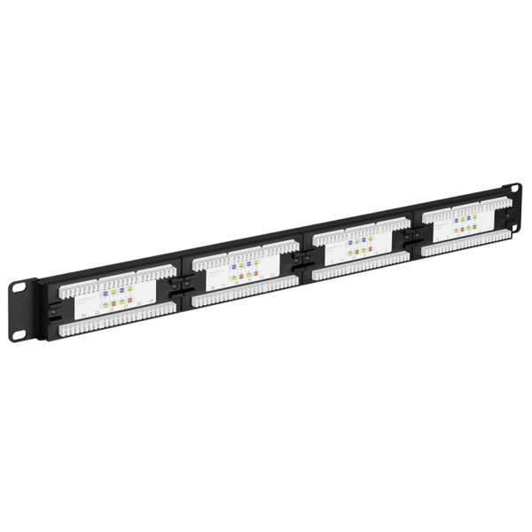 Alternative view of GOOBAY patch panel 93866 19"/1U, 24x ports, CAT 6 UTP, μαύρo