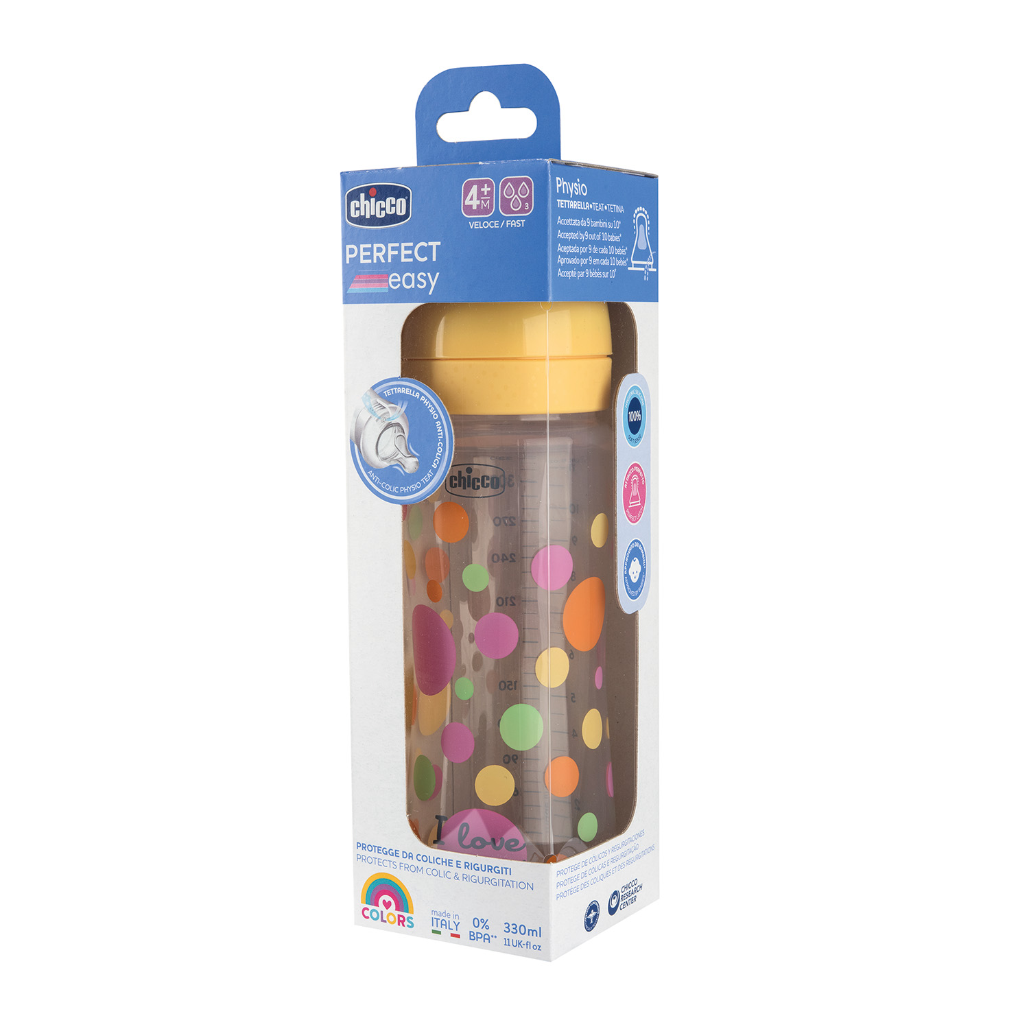 Chicco Πλαστικό Μπιμπερό Perfect Easy Κατά των Κολικών Ροζ 330ml Για 4+ Μηνών - Image 2