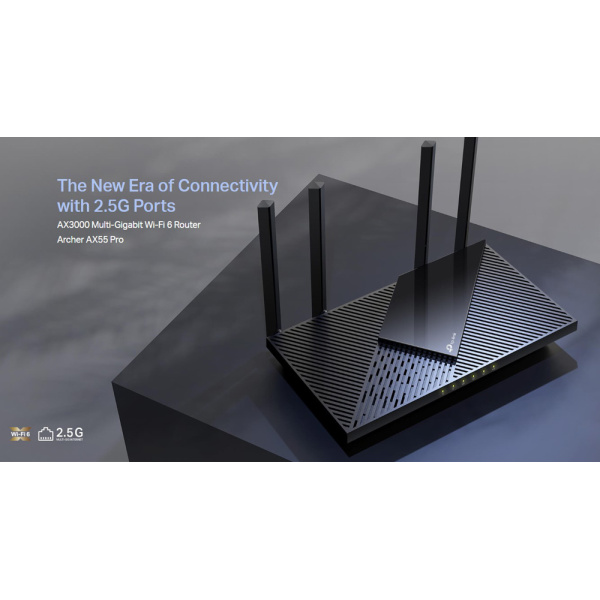 Alternative view of TP-LINK Router Archer AX55 Pro, WiFi 6, 3Gbps AX3000, Dual Band, V.1.0