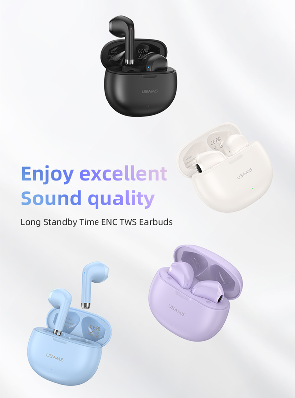 USAMS earphones με θήκη φόρτισης US-YO17, True Wireless, Φ13mm, μαύρα - Image 2