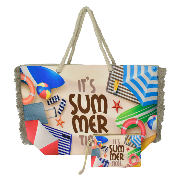 BRUNO τσάντα θαλάσσης με νεσεσέρ SOL-BAY BRN-0299, 58x40cm