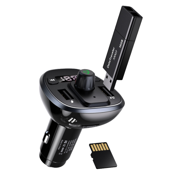 Alternative view of USAMS FM transmitter με οθόνη US-CC115, 2x USB, SD card, 3.4A, μαύρο