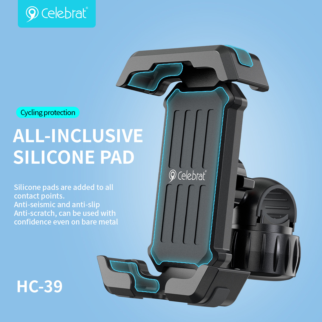 CELEBRAT βάση ποδηλάτου/μηχανής για smartphone HC-39, μαύρη - Image 4
