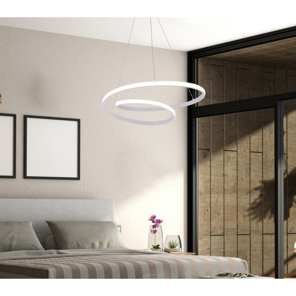 Alternative view of POWERTECH LED φωτιστικό οροφής HLL-0153, 25W, 4000K, Φ40cm, 1m, λευκό