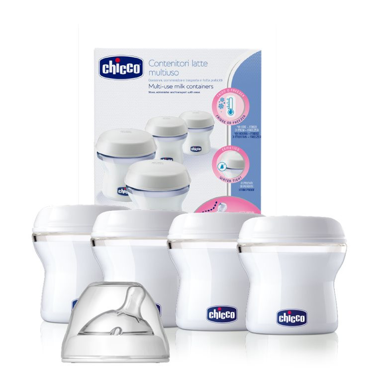 Chicco Δοχεία Αποθήκευσης Μητρικού Γάλακτος Natural Feeling 4τμχ - Image 2