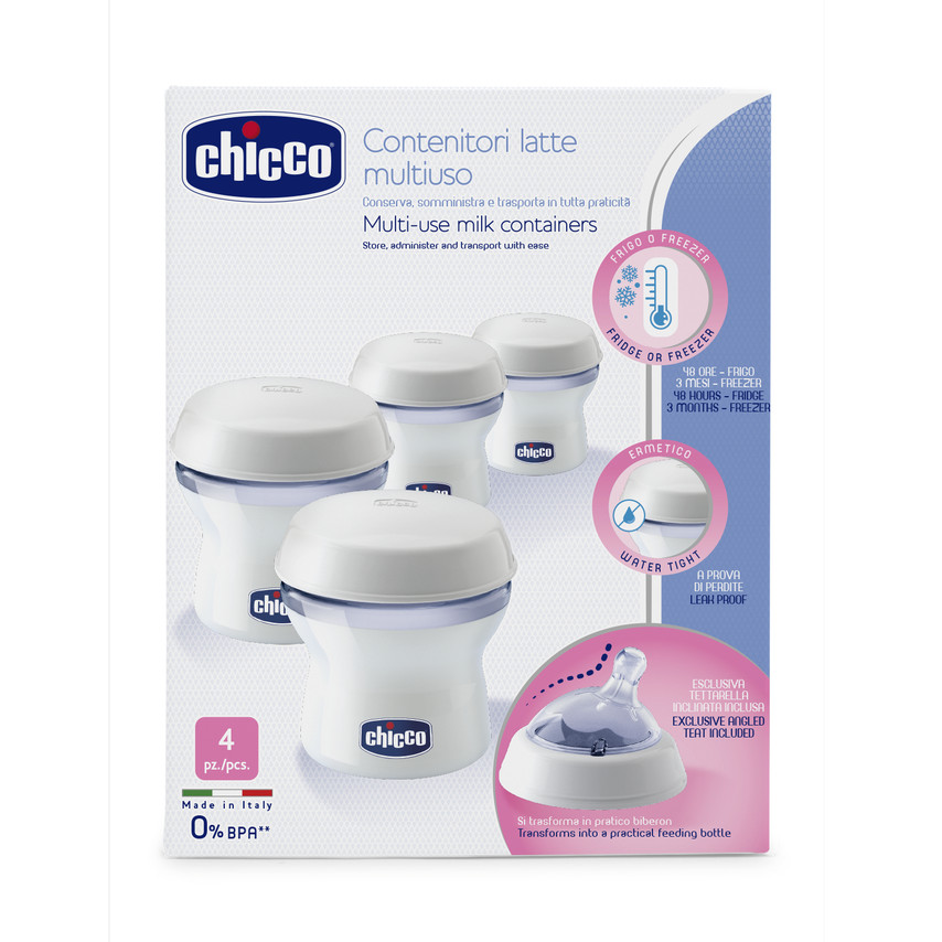 Chicco Δοχεία Αποθήκευσης Μητρικού Γάλακτος Natural Feeling 4τμχ - Image 4