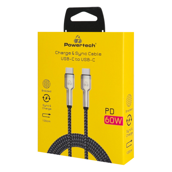 Alternative view of POWERTECH καλώδιο USB-C PTR-0198, PD 60W, 480Mbps, 1m, μαύρο