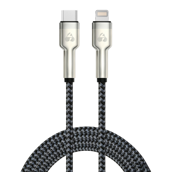 POWERTECH καλώδιο Lightning σε USB-C PTR-0200, PD 27W, 480Mbps, 1m, μαύρο/γκρι
