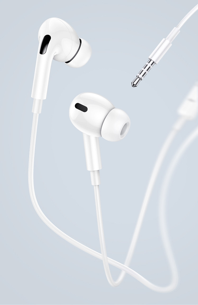 USAMS earphones με μικρόφωνο EP-41, 3.5mm σύνδεση, Φ10mm, 1.2m, λευκά - Image 5
