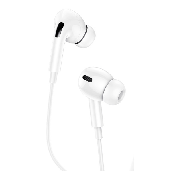 Alternative view of USAMS earphones με μικρόφωνο EP-41, 3.5mm σύνδεση, Φ10mm, 1.2m, λευκά