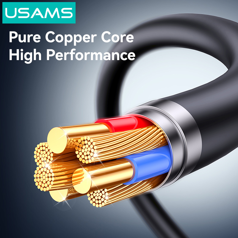 USAMS καλώδιο Lightning σε USB SJ778, 2.4A, 480Mbps, 1m, μαύρο - Image 4