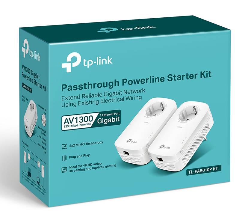 TP-LINK Passthrough Powerline Starter Kit TL-PA8010P, AV1300, Ver: 3.0 - Image 3