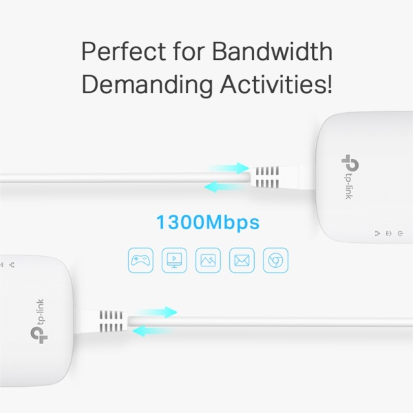 Alternative view of TP-LINK Passthrough Powerline Starter Kit TL-PA8010P, AV1300, Ver: 3.0