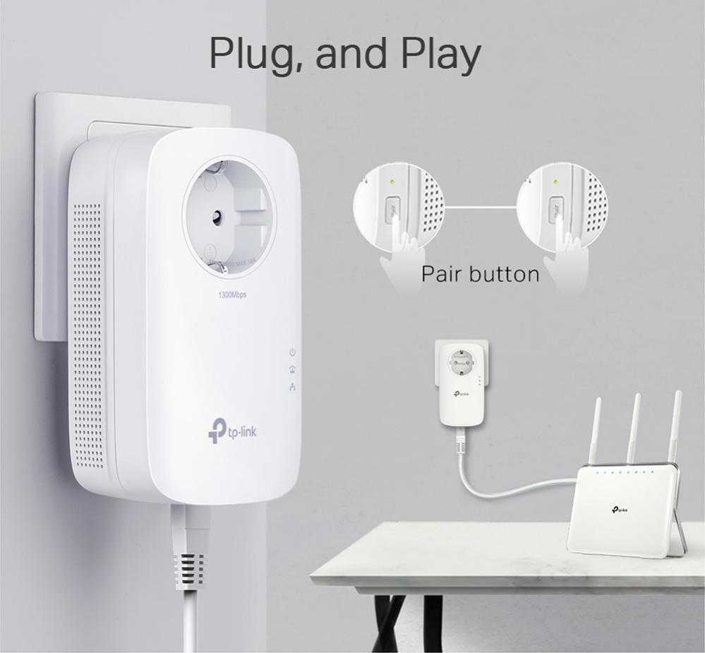 TP-LINK Passthrough Powerline Starter Kit TL-PA8010P, AV1300, Ver: 3.0 - Image 4