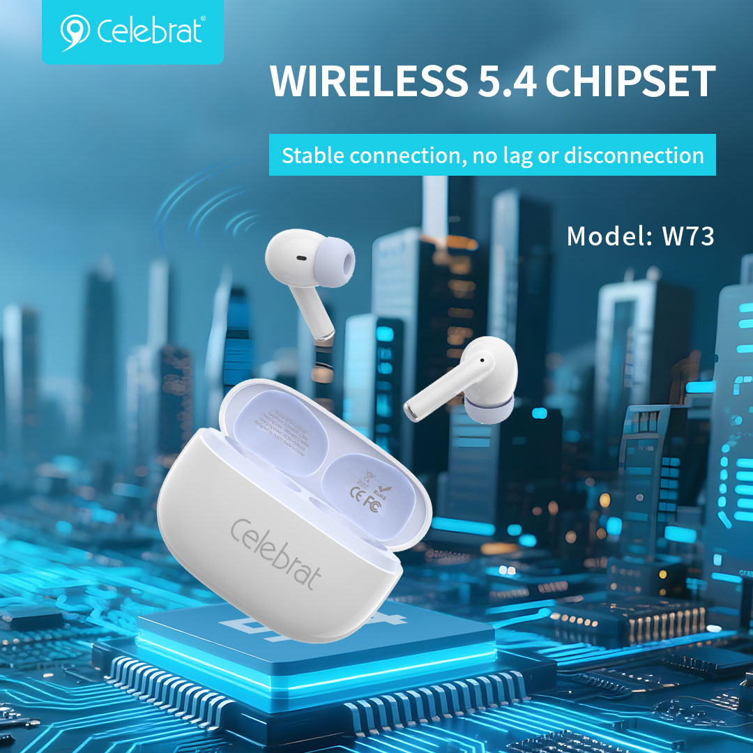 CELEBRAT earphones με θήκη φόρτισης W73, True Wireless, 13mm, 33/380mAh, μαύρα - Image 4