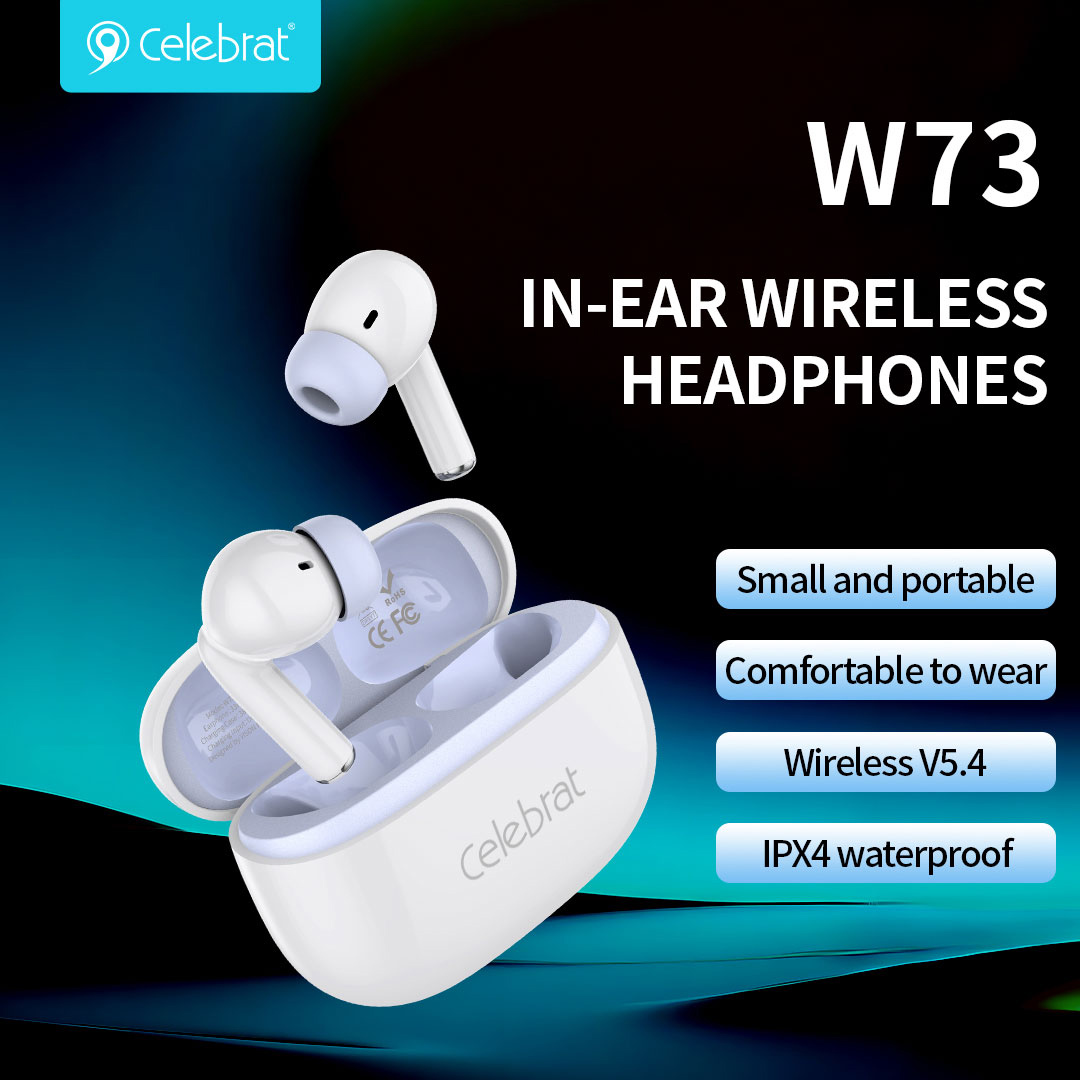 CELEBRAT earphones με θήκη φόρτισης W73, True Wireless, 13mm, 33/380mAh, μαύρα - Image 5