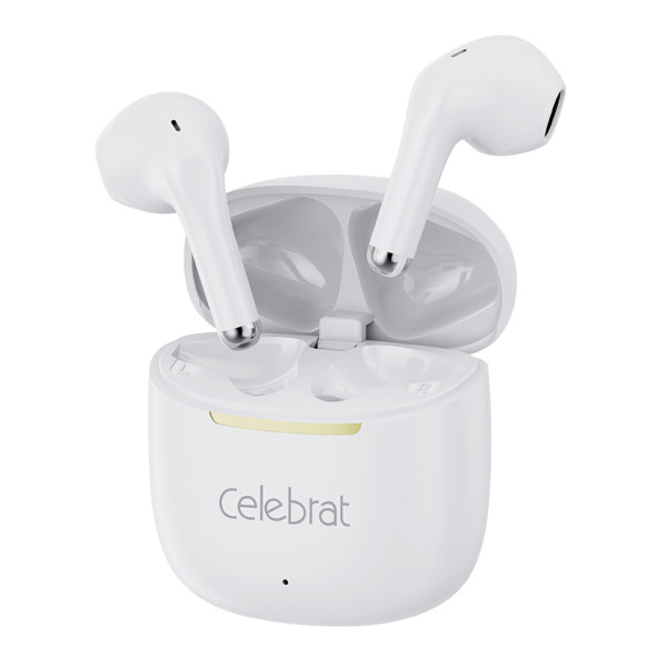 CELEBRAT earphones με θήκη φόρτισης W79, True Wireless, 13mm, 30/300mAh, λευκά