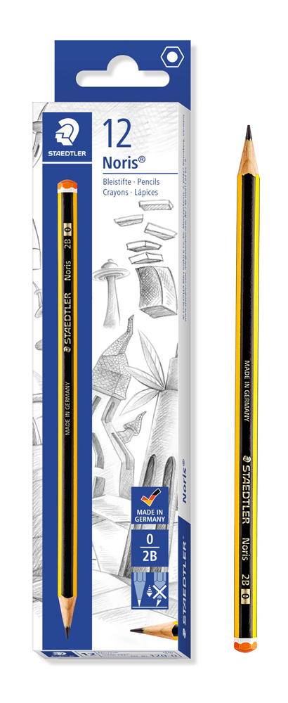 STAEDTLER ξύλινο μολύβι Noris 120-0, εξάγωνο, 2B0, 12τμχ