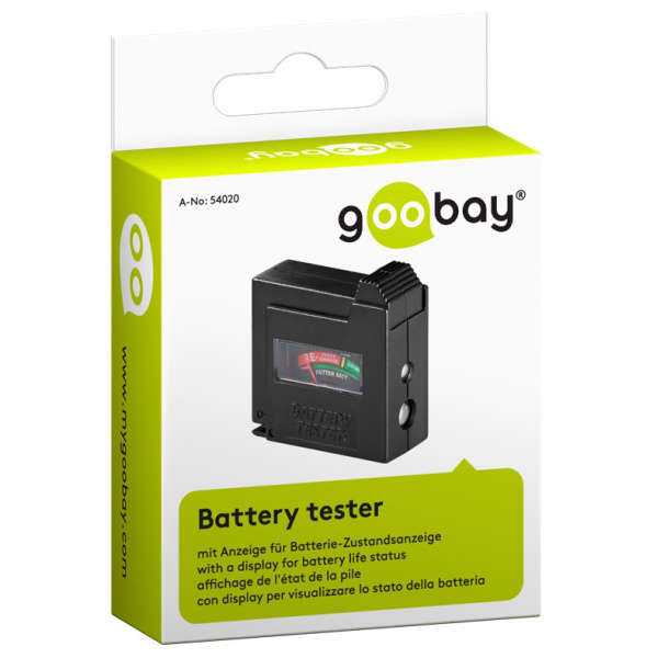 Alternative view of GOOBAY battery tester 54020, για AAA/AA/C/D/9V/N, μαύρο