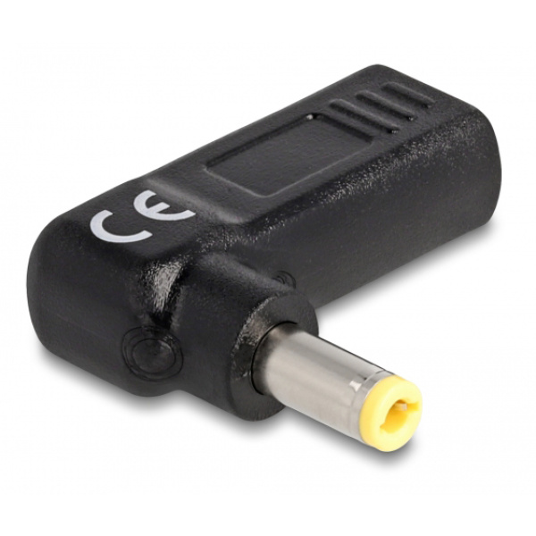 Alternative view of DELOCK αντάπτορας τροφοδοσίας 60011, USB-C σε 5.5x2.5mm, 90°, μαύρος