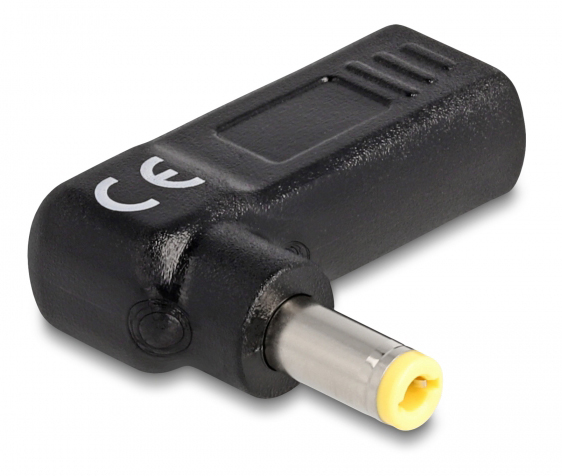 DELOCK αντάπτορας τροφοδοσίας 60011, USB-C σε 5.5x2.5mm, 90°, μαύρος - Image 2