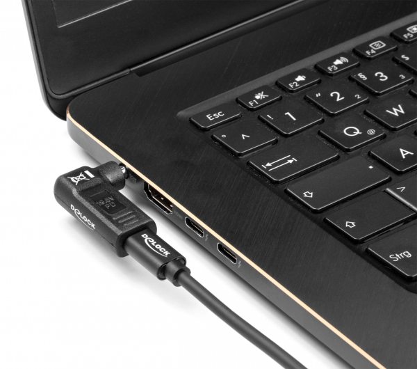 DELOCK αντάπτορας τροφοδοσίας 60011, USB-C σε 5.5x2.5mm, 90°, μαύρος - Image 3