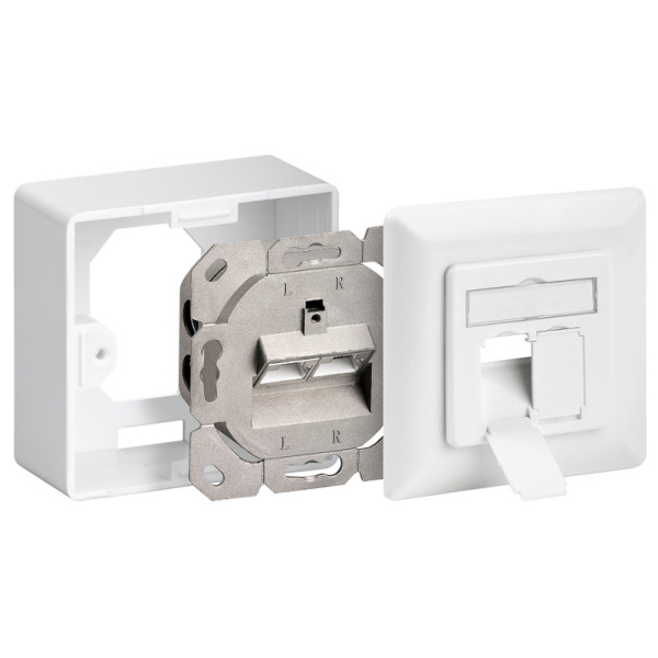 Alternative view of GOOBAY επιτοίχια πρίζα CAT 6 68244, 2x RJ45, 80x80mm, λευκή