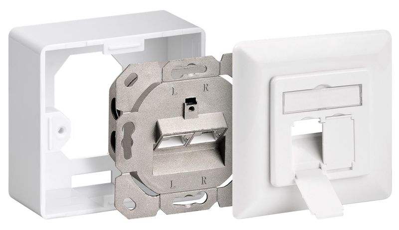 GOOBAY επιτοίχια πρίζα CAT 6 68244, 2x RJ45, 80x80mm, λευκή - Image 2