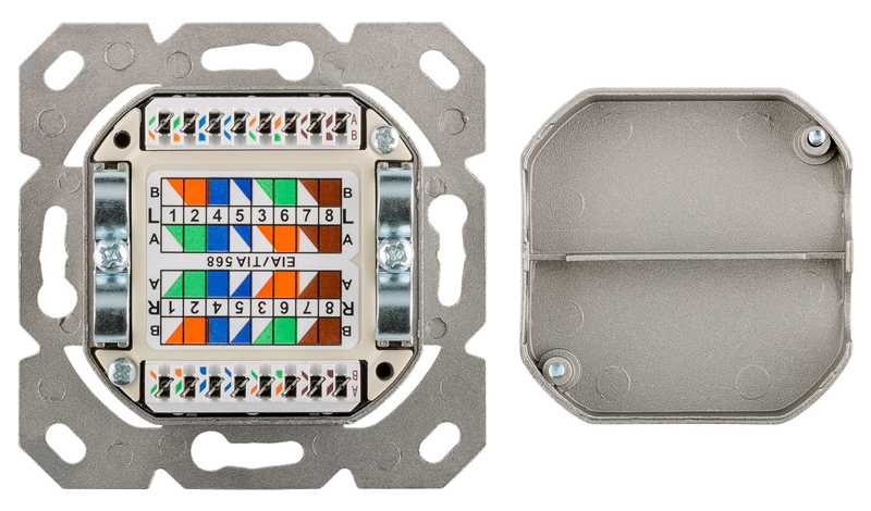 GOOBAY επιτοίχια πρίζα CAT 6 68244, 2x RJ45, 80x80mm, λευκή - Image 5